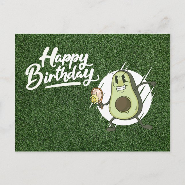 Tennis Avocado play tennis Birthday  Card (Front)