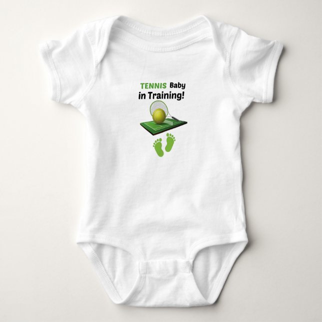 Tennis baby in training!,love tennis baby  baby bodysuit (Front)