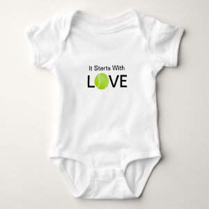 Tennis Baby Onsie It Starts With Love Baby Bodysuit