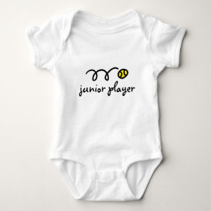 Tennis baby outfit saying: junior player bodysuit