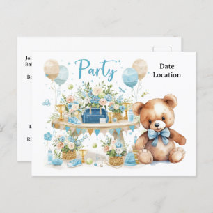 Tennis Baby Shower for Baby Boy Blue themed Postcard