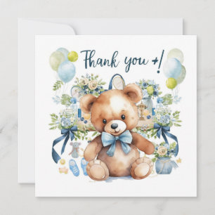 Tennis Baby Shower for Baby Boy Blue themed Thank You Card