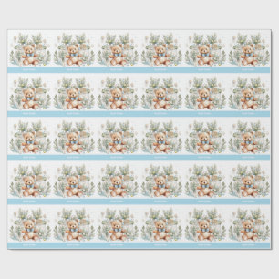 Tennis Baby Shower for Baby Boy Blue themed Wrapping Paper