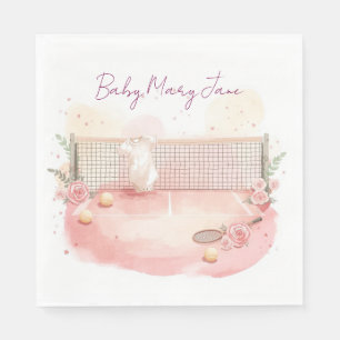 Tennis Baby Shower for Baby Girl Pink themed Napkins