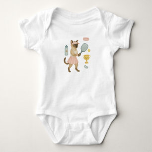 Tennis Baby Shower themed for cat lovers Bodysuit