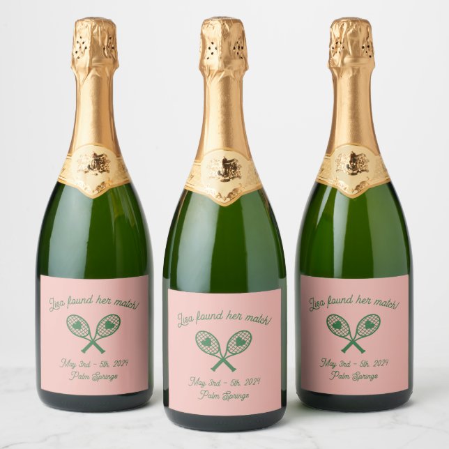 Tennis Bachelorette Food and Beverage Label (Bottles)