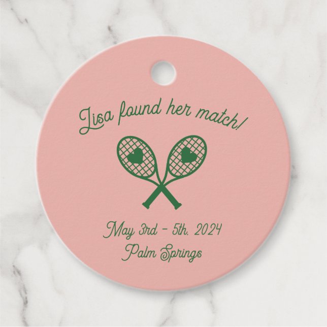 Tennis Bachelorette Gift Tag (Front)