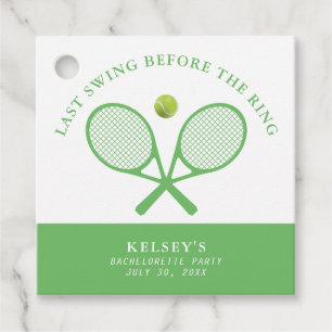 Tennis Bachelorette Last Swing Before the Ring Favor Tags