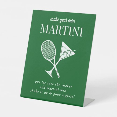 Tennis Bachelorette Martini Bar Pedestal Sign