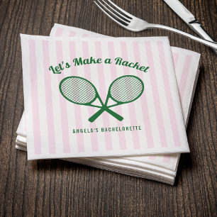 Tennis Bachelorette Party Make a Racket Striped Napkins