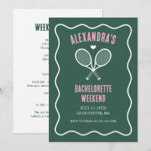 Tennis Bachelorette party preppy green
