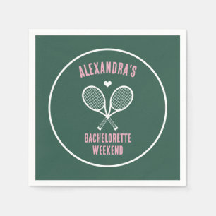 Tennis Bachelorette party preppy green Napkins