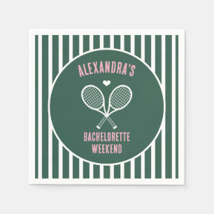 Tennis Bachelorette party preppy green Napkins