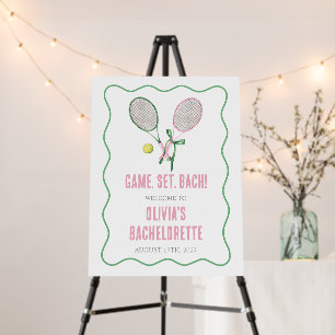 Tennis Bachelorette party preppy plaid pink green Foam Board