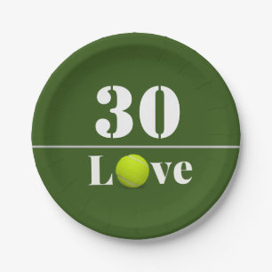 Tennis Ball 30th Birthday with love Paper Plates