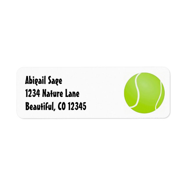 Tennis Ball Address Label (Front)