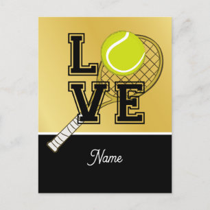 Tennis ball and racket with LOVE for Player Postcard
