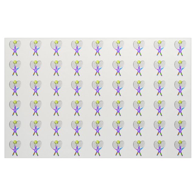 Tennis Ball and Rackets Fabric (Yard)