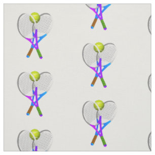 Tennis Ball and Rackets Fabric