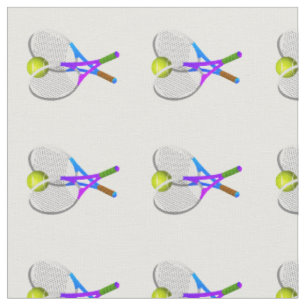Tennis Ball and Rackets Fabric