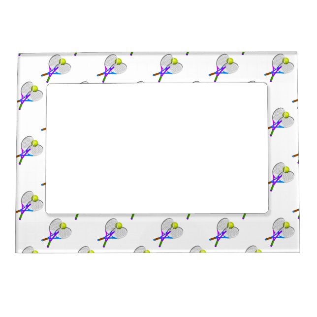 Tennis Ball and Rackets Magnetic Picture Frame (Front)