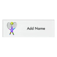 Tennis Ball and Rackets Name Tag