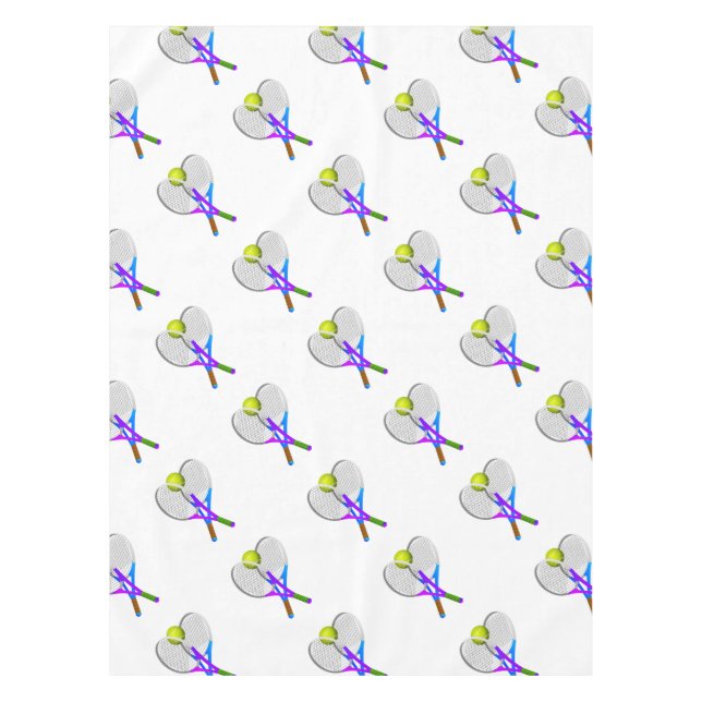 Tennis Ball and Rackets Tablecloth (Front)