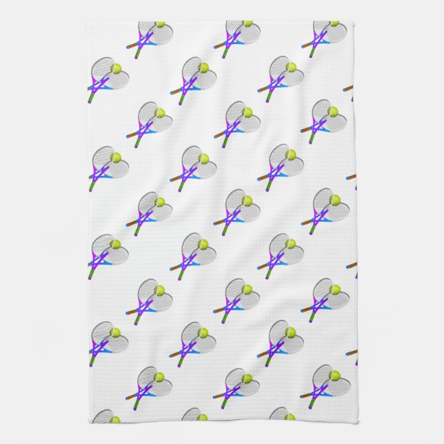 Tennis Ball and Rackets Towel (Vertical)