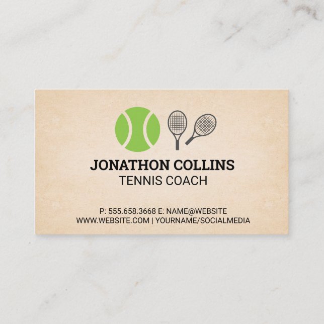 Tennis Ball and Racquets Business Card (Back)