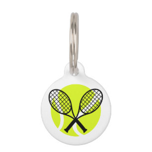 Tennis Ball and Racquets Pet ID Tag