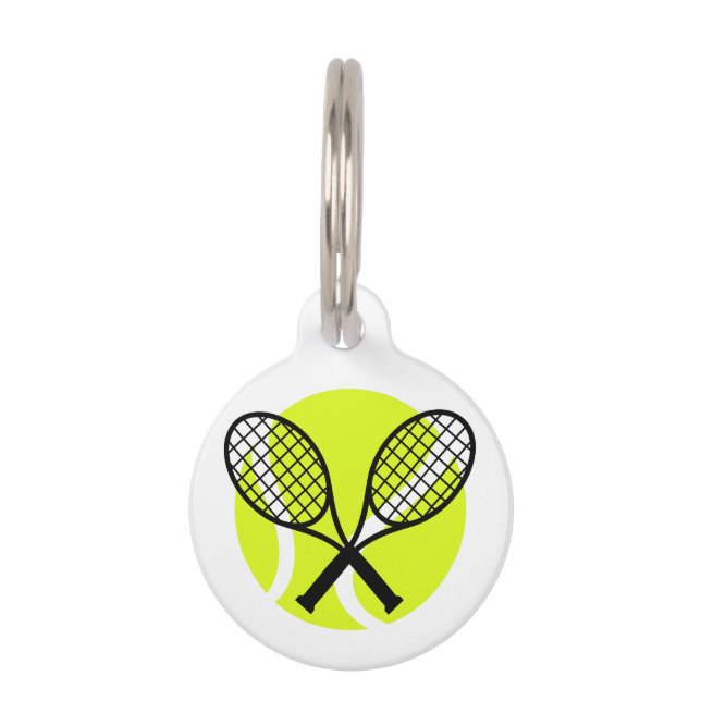 Tennis Ball and Racquets Pet ID Tag (Front)