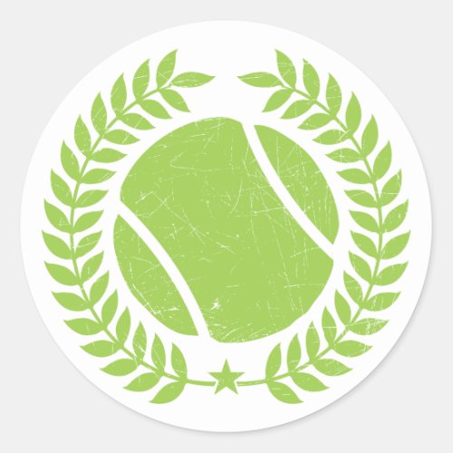 Tennis Ball and tennis Team Vintage design Classic Round Sticker