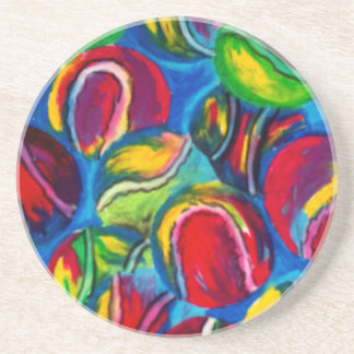 Tennis ball artwork sandstone coaster