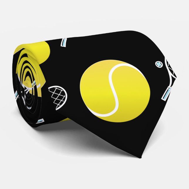 Tennis Ball Athletic Pattern Sport Coach Father's  Neck Tie (Rolled)