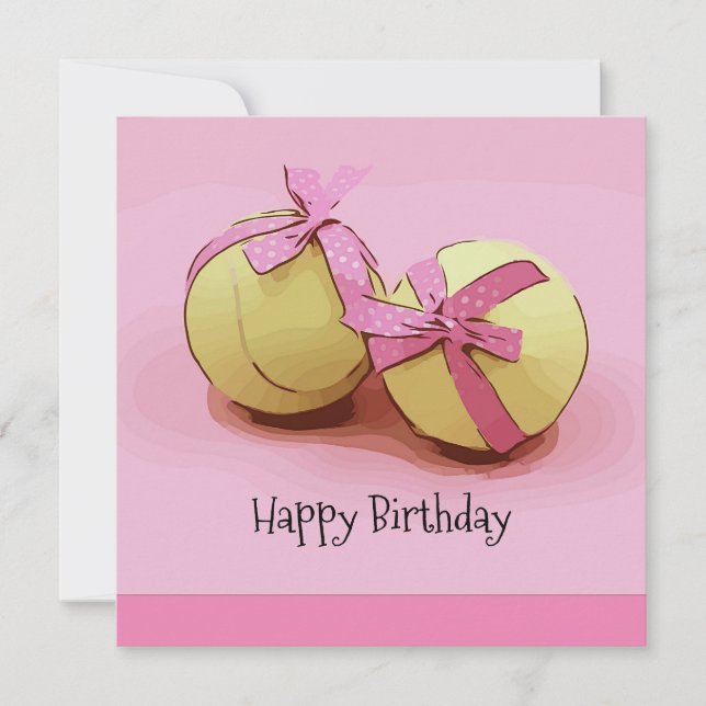 Tennis ball birthday card with tennis ball (Front)