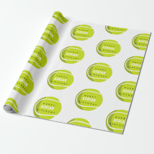 Christmas tennis wrapping paper featuring Santa Playing Tennis. Wrapping  Paper – TaraBergDesign