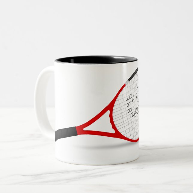 Tennis ball Black 11 oz Two-Tone Mug (Front Left)