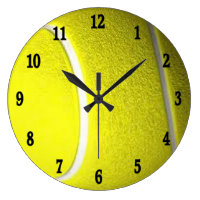 Tennis Ball Black Numbers Sport Wall Clock
