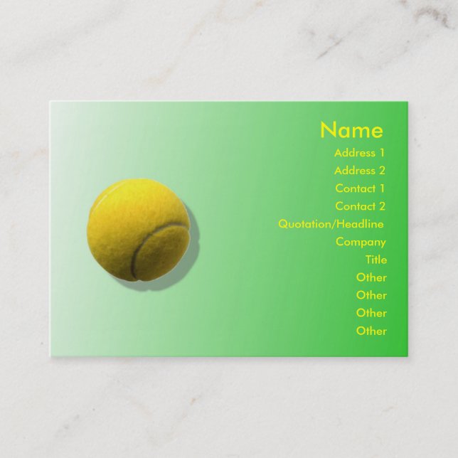 Tennis Ball Business Card (Front)
