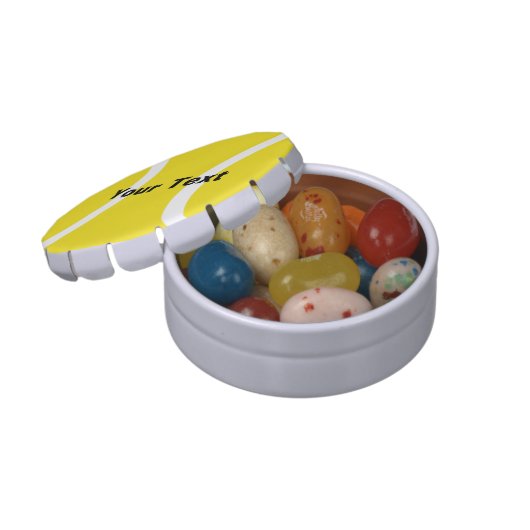 Tennis ball candy tin | Tournament giveaway gift. (Opened)