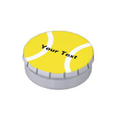 Tennis ball candy tin | Tournament giveaway gift. (Side)