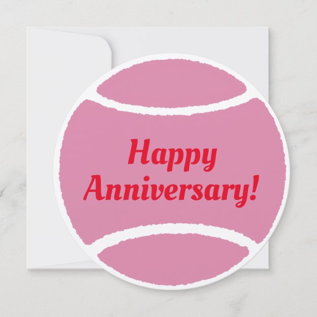 Tennis ball card: Happy Anniversary! (Front)