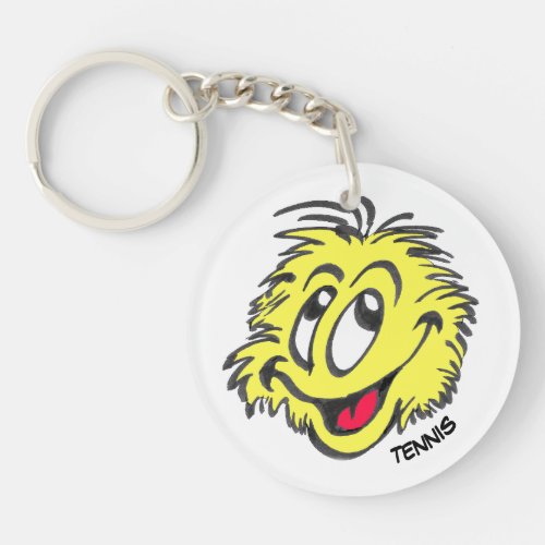 Tennis Ball Cartoon Circle Keychain