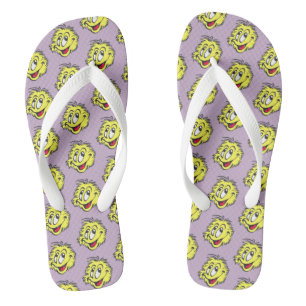 Tennis Ball Cartoon Cust. BG Flip Flops