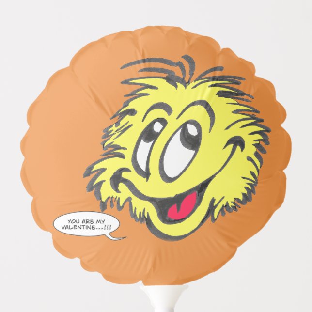 Tennis Ball Cartoon Valentine (Text) Balloon (Front)