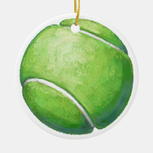 Tennis Ball Ceramic Ornament