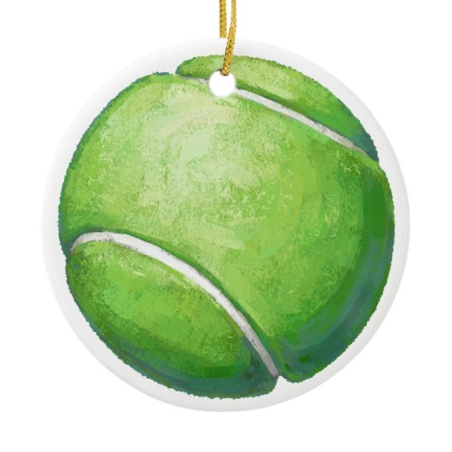 Tennis Ball Ceramic Ornament