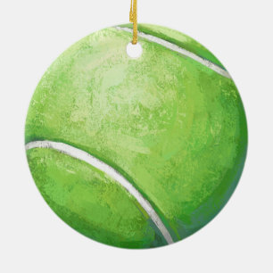Tennis Ball Ceramic Ornament