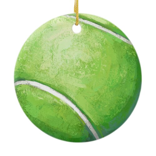 Tennis Ball Ceramic Ornament
