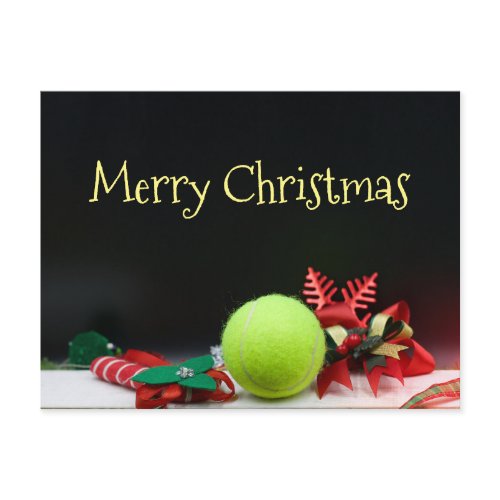Tennis ball Christmas and  ornament snowflake Postcard